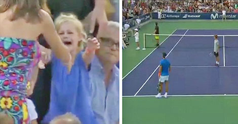 Une petite fille perdue ne retrouve pas sa maman, Rafael Nadal décide donc d’arrêter le match pour la retrouver