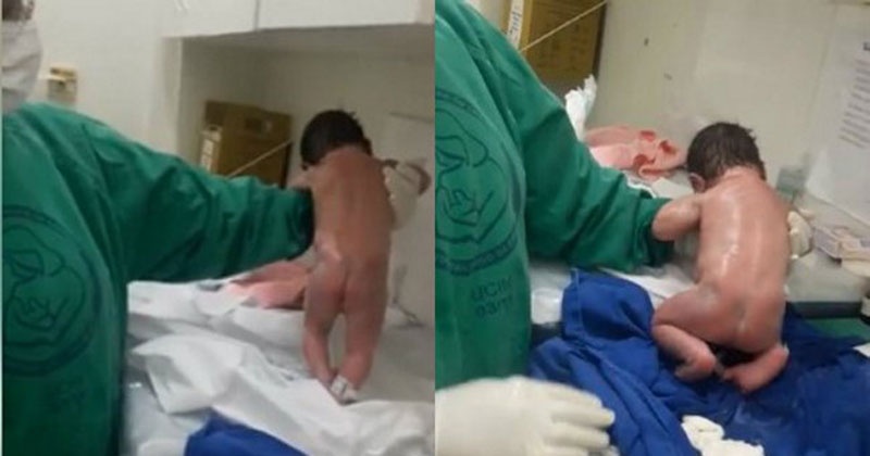 Cette vidéo d’un bébé qui marche immédiatement après sa naissance fait le tour du monde